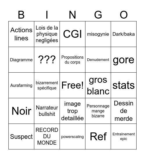 BAKI BINGO Card