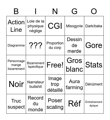 Baki Bingo Card