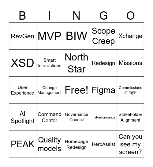 Team Lunch Bingo Card