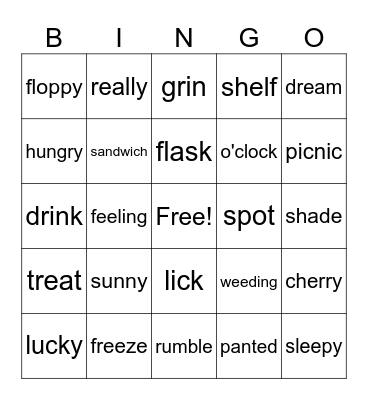 A Sweet Treat  Bingo Card