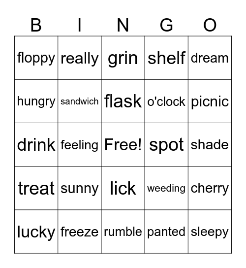 A Sweet Treat  Bingo Card