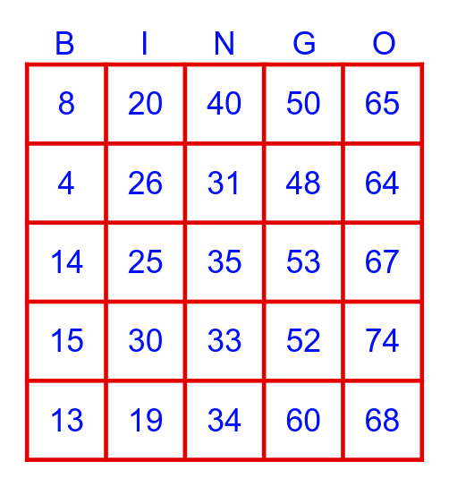 Buffalo Run Round Jersey Round Bingo Card