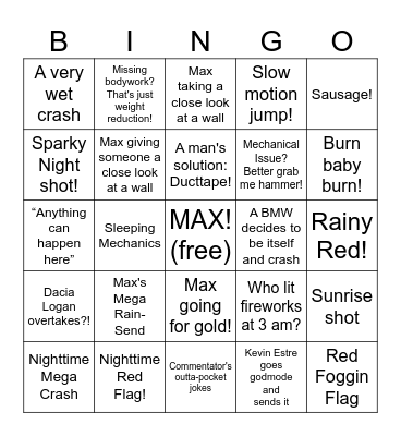 Nurburgring 24h 2026 Bingo! Bingo Card