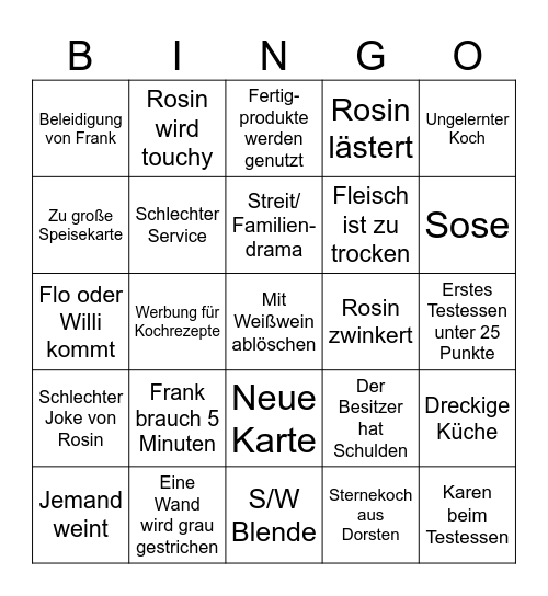 Frank Rosin Bingo Julia Edition Bingo Card