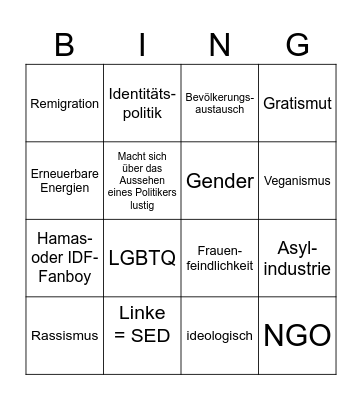 @politik Bullshit Bingo Card