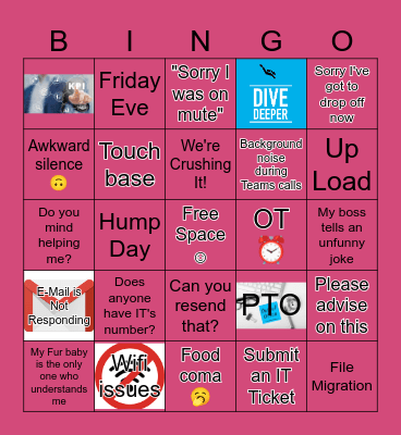 Remote Job Bingo Card