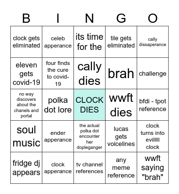 itft 10 predictions Bingo Card