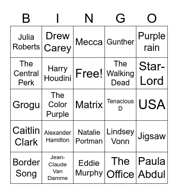 Skydance Trivia Bingo Card