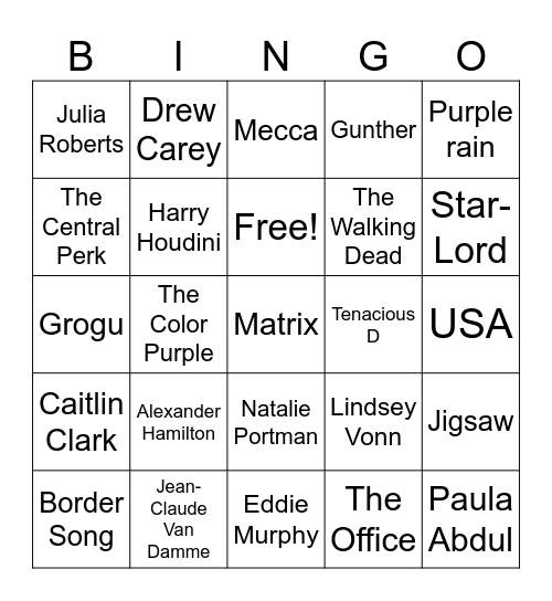 Skydance Trivia Bingo Card