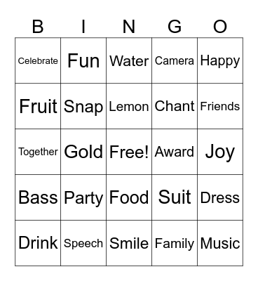 Banquet Bingo Card