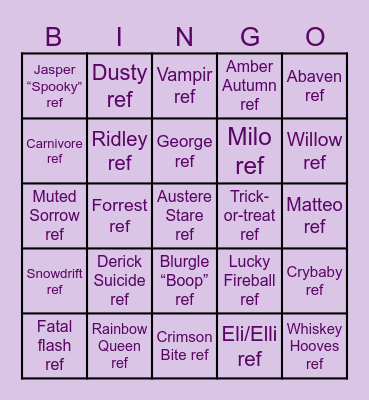 Refs to dooooo Bingo Card