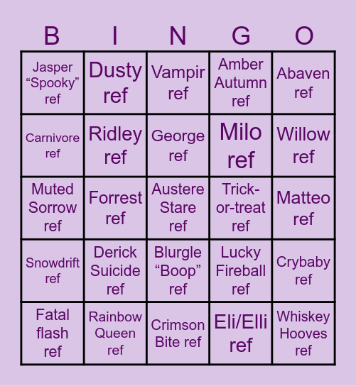 Refs to dooooo Bingo Card