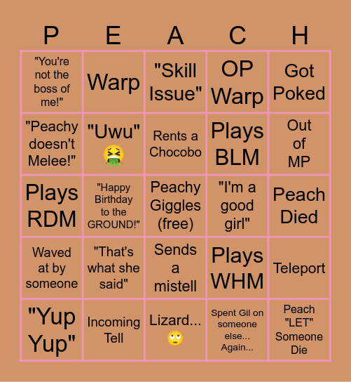 🍑 GoldNPeachy 🌸 Stream Bingo 🍑 Bingo Card