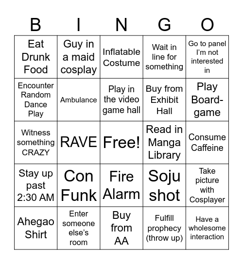 ACEN 2026 Bingo Card