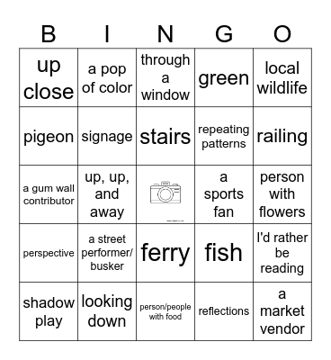 Photo Bingo Card