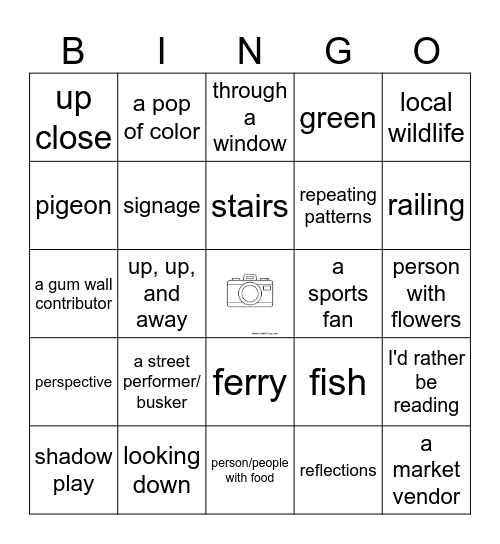 Photo Bingo Card