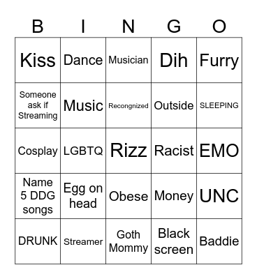 Omegle Bingo 2026 UPDATED Bingo Card