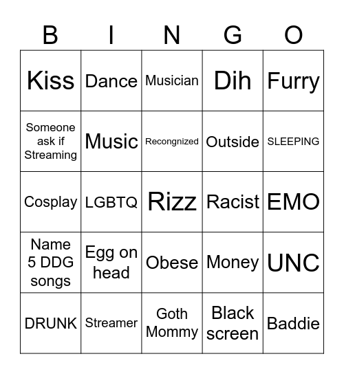 Omegle Bingo 2026 UPDATED Bingo Card