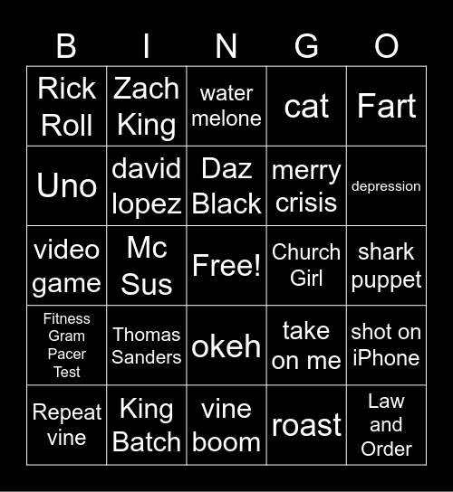 Aarbie's OG Vines Blinker Bingo Card