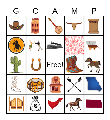 WILD WILD WEST Bingo Card