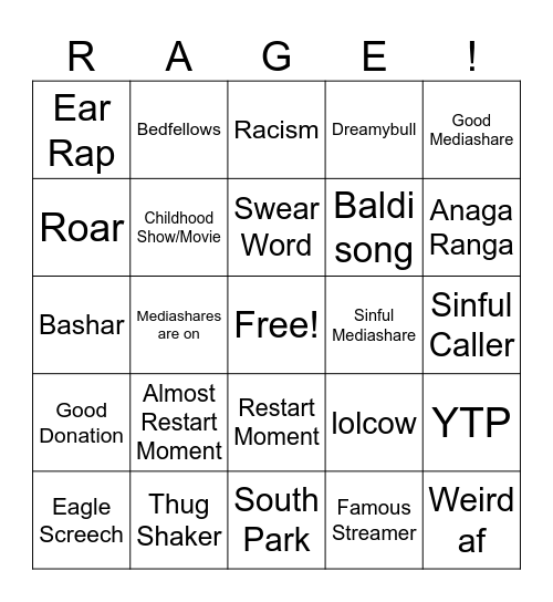 Bill Jensen Bingo Card