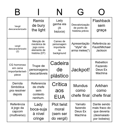 DMC 2 Bingo Card