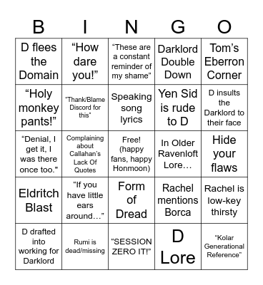 WWODL: KPop Demon Hunters Bingo Card