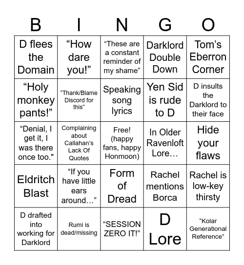 WWODL: KPop Demon Hunters Bingo Card