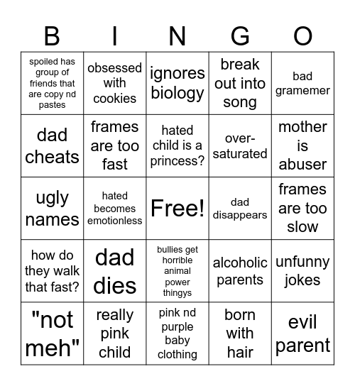 gacha life bingo Card