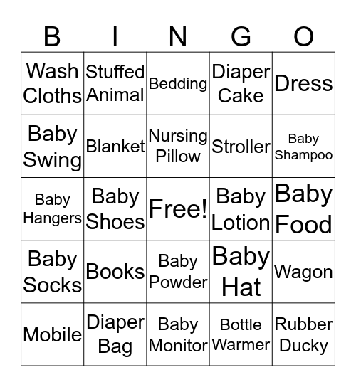 Baby Huston BINGO Card