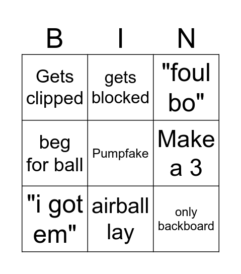 Dong Bingo Card