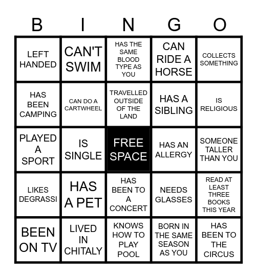 Bingo Card