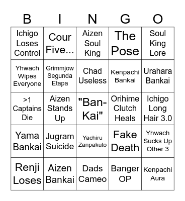 Cour 4 Bingo Card