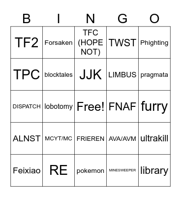 cf22 (May) bingo Card