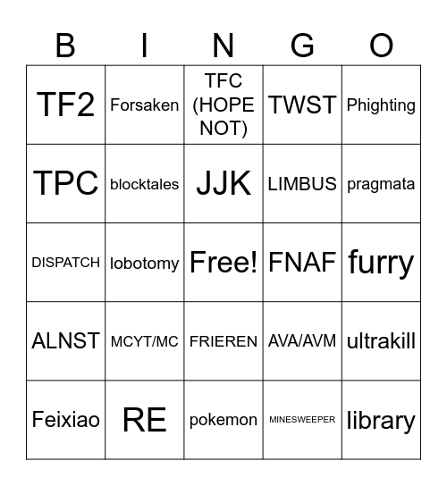 cf22 (May) bingo Card