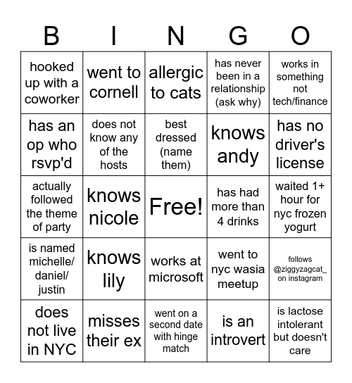PPJ Rooftop Bingo Card