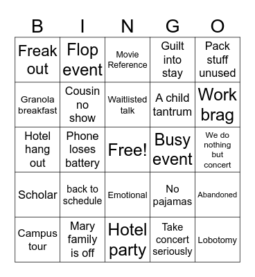 25th annual graduation Bingo Card
