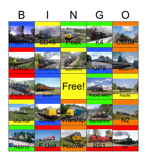 Vintage Locomotives can pull passengers and goods and give children rides one day Bingo Card