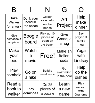 HANSEN FAMILY REUNION 2026 Bingo Card