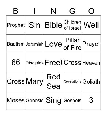 Bible Bingo Card