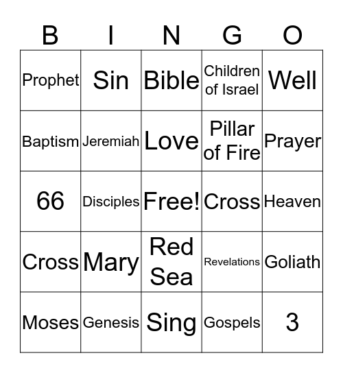 Bible Bingo Card