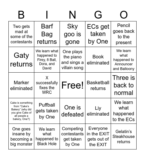 DOT Predictions Bingo Card