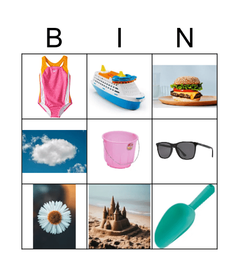 At the Beach Bingo Card