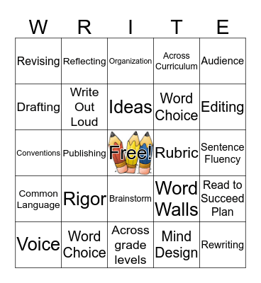 Writing Bingo Card