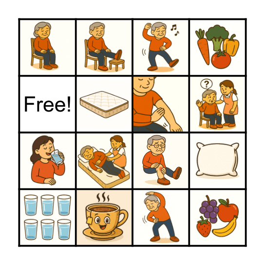 Nutrition and Hydration Bingo Card