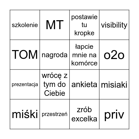 Chapterowe BINGO Card