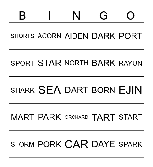 Bingo Card