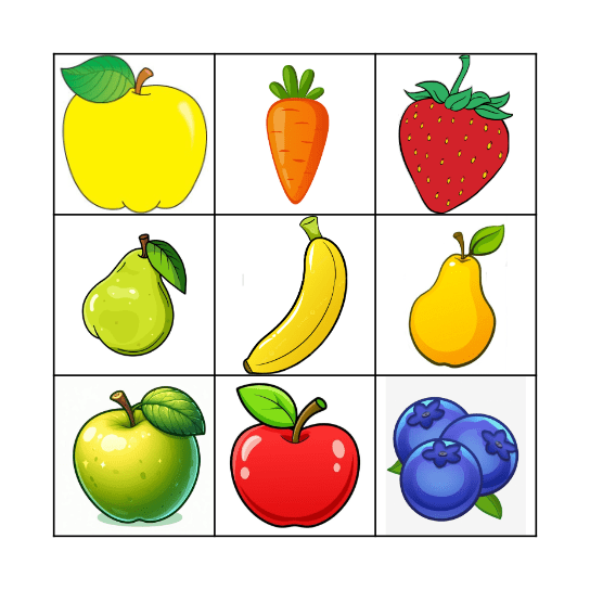 Fruit Bingo Card
