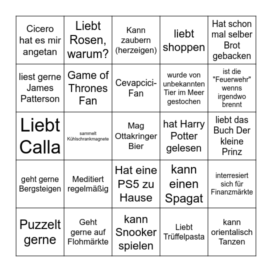 FO Bingo Card