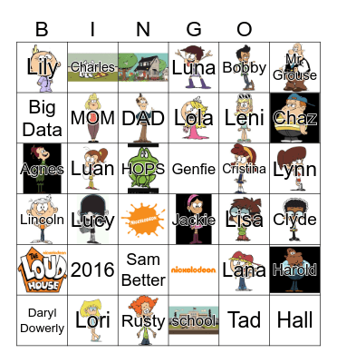 THE LOUD HOUSE Bingo Card